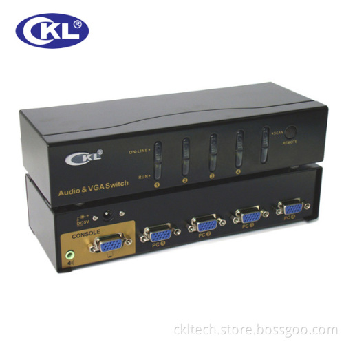 4 in 1out VGA +Audio Switch with Remote Control